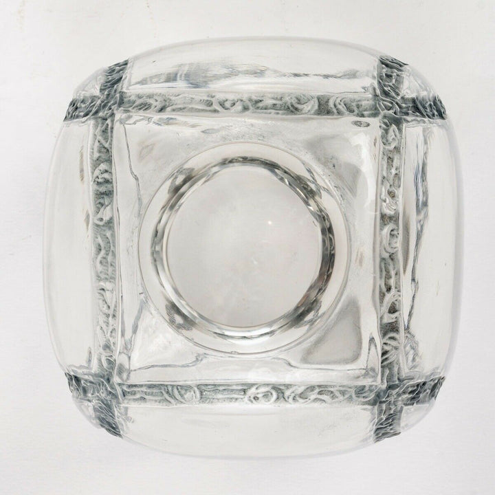 Vase Guirlandes De Roses Verre Bleu René Lalique R.Lalique Blue Stain Glass