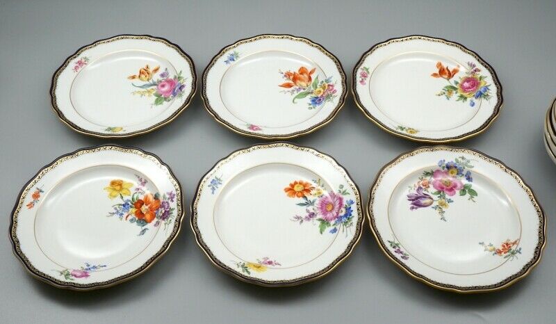Meissen Kaffeeservice für 6 Person A-Kante Blumenbukett, 1 Wahl.