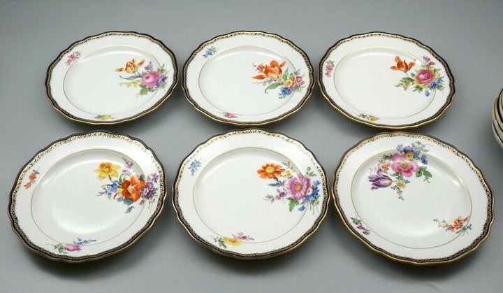 Meissen Kaffeeservice für 6 Person A-Kante Blumenbukett, 1 Wahl.