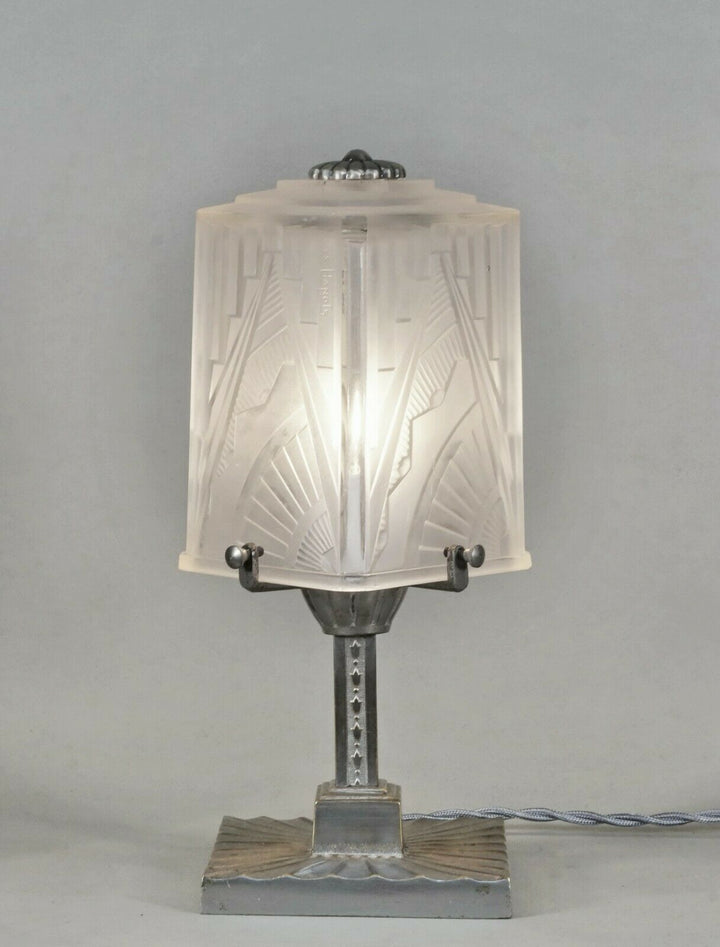 BOYREAU & HANOTS : French 1930 art deco lamp ....... muller daum era 1925 France