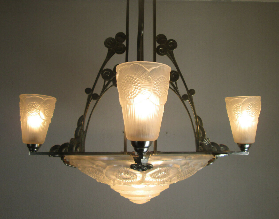 WONDERFUL FRENCH ART DECO CHANDELIER 1925 - VERDUN - FRANCE