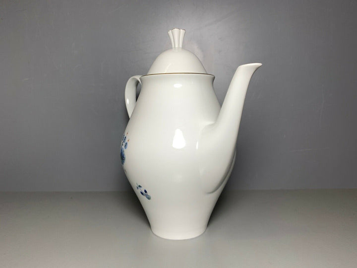 SCHÖNE MEISSEN KAFFEE KANNE TAUBEN PFAUE VÖGEL BLUMEN GOLD HEINZ WERNER 1.WAHL