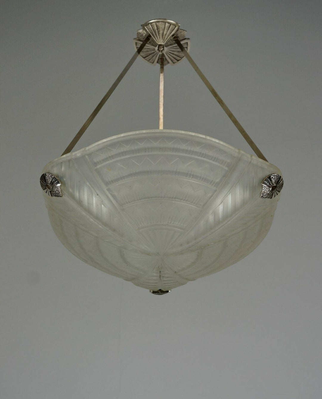 NOVERDY : FRENCH 1930 ART DECO PENDANT CHANDELIER ....... lamp muller era france