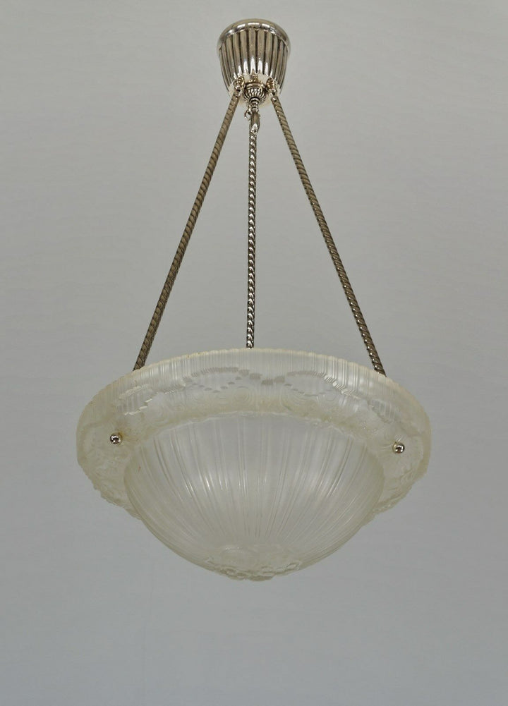 LELEU : FRENCH 1925 ART DECO CHANDELIER ......... 1930 pendant lamp lampe JEHEL