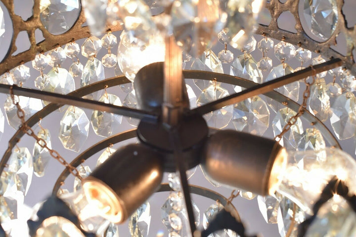 French Empire Vintage Crystal Chandelier, Antique Lighting, lamp, Home Light