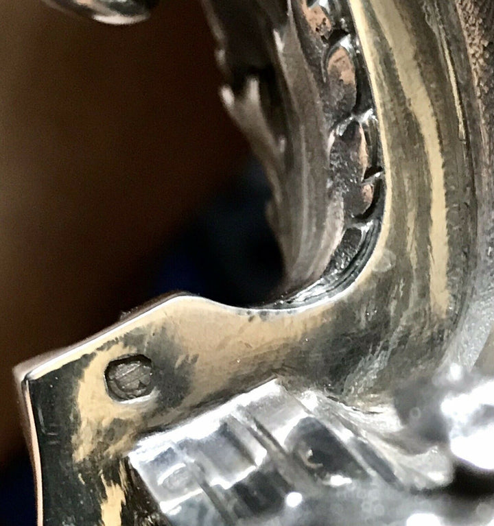 Magnificent Pair Solid Silver Baccarat Table Guarniture Centre Piece Odiot Paris