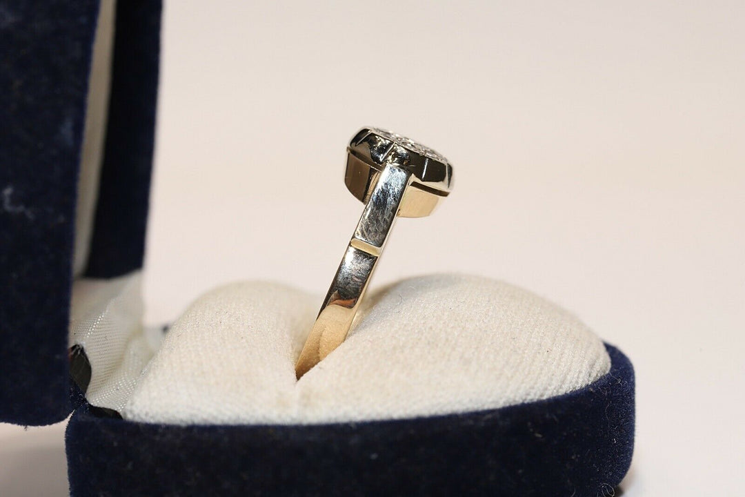 オールド オリジナル 14K ナチュラルダイヤモンドのロシアンリング