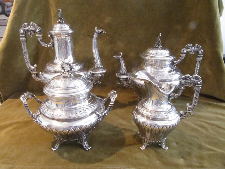 Outstanding french sterling silver tea coffee set Louis XVI st E Puiforcat Nap 3