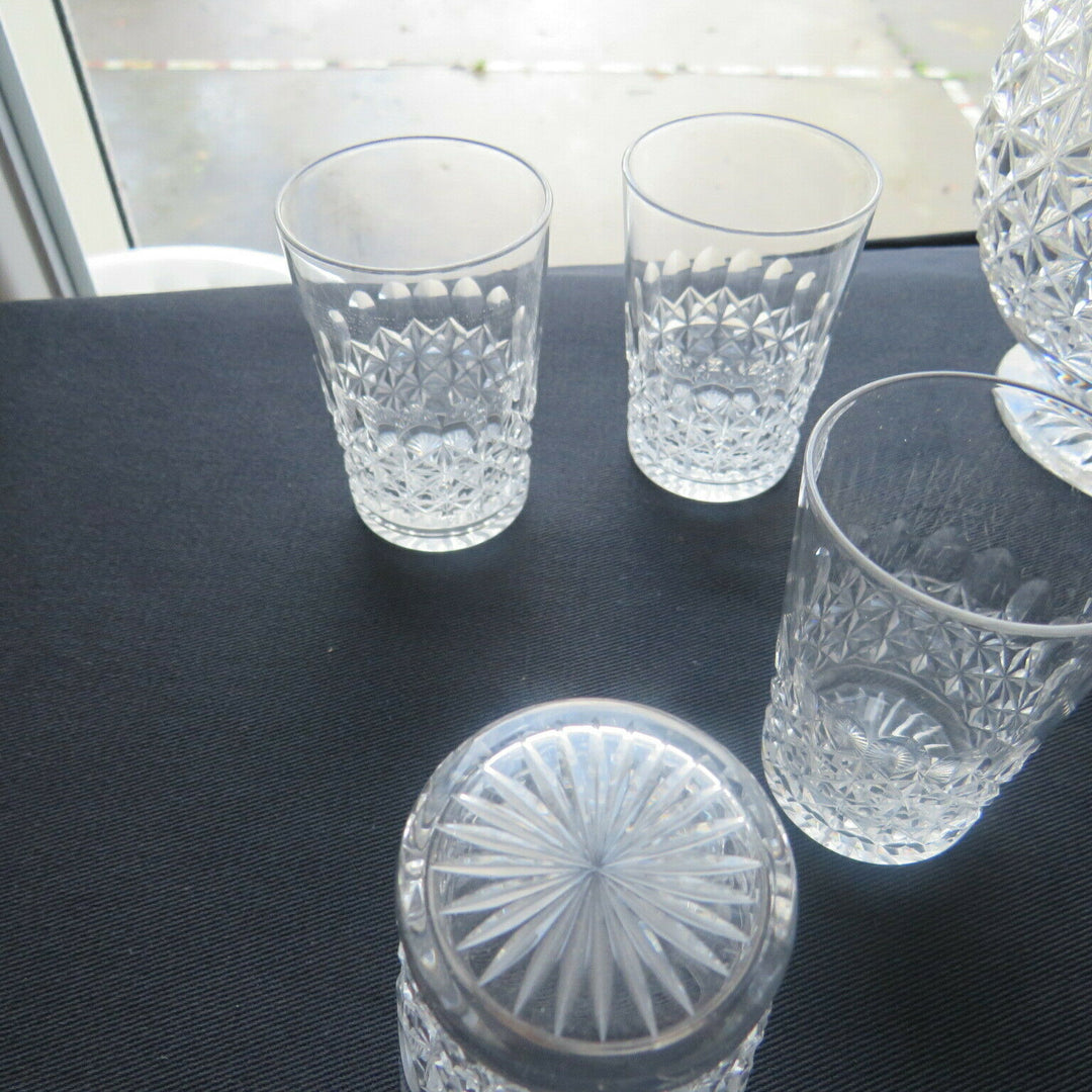 service à liqueur 9 verres 1 carafe en cristal taillé de baccarat
