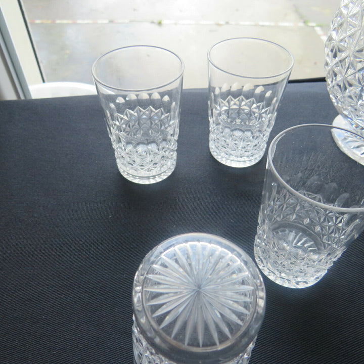 service à liqueur 9 verres 1 carafe en cristal taillé de baccarat