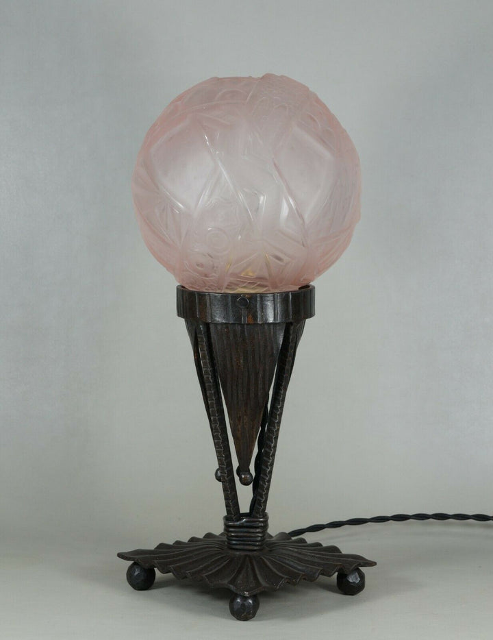 MULLER FRERES : FRENCH 1930 ART DECO LAMP ........ degué daum sabino era France