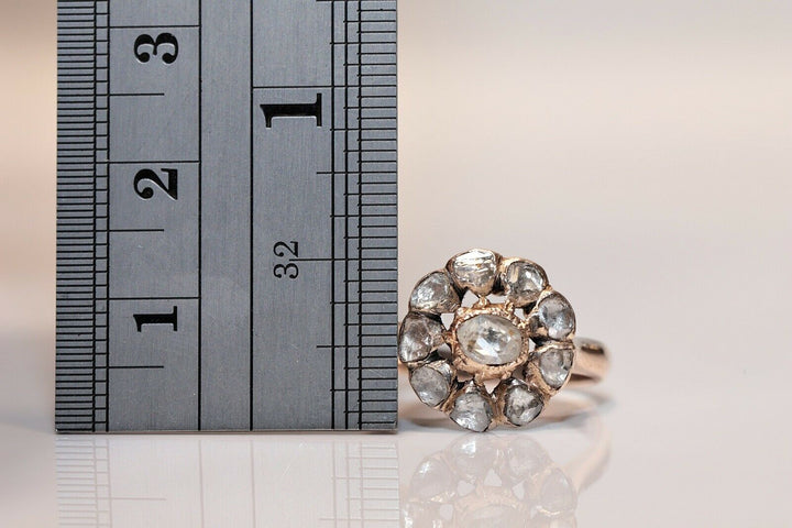 アンティーク オリジナル 8K ナチュラルローズカットダイヤモンドのオスマンリング