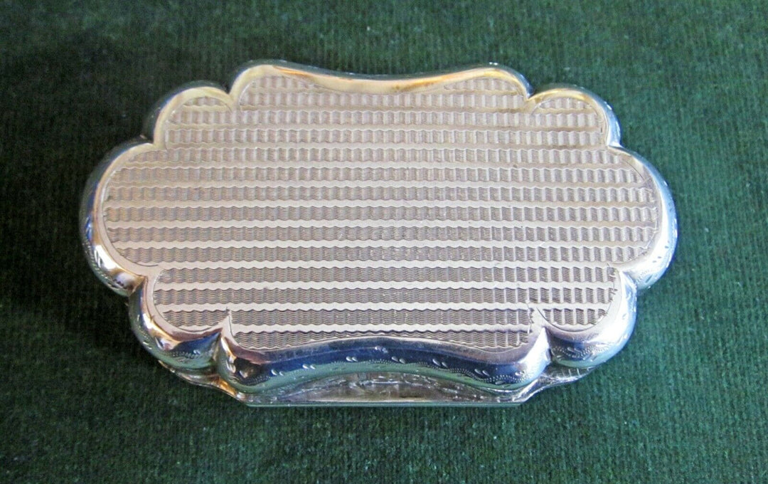 Antique / vintage French engraved silver, gilt & enamel trinket box