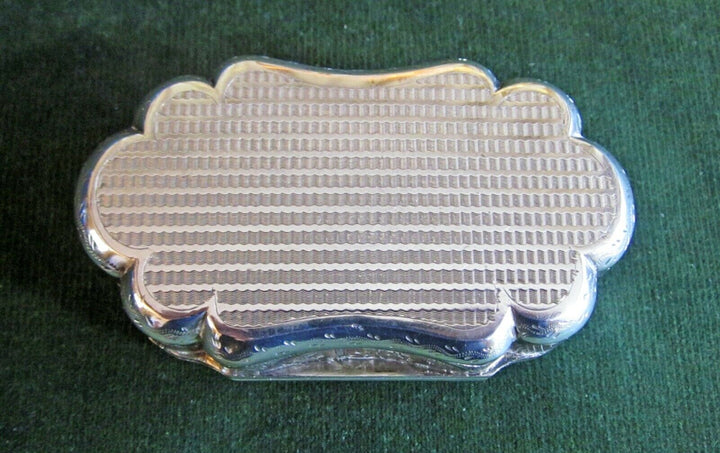 Antique / vintage French engraved silver, gilt & enamel trinket box