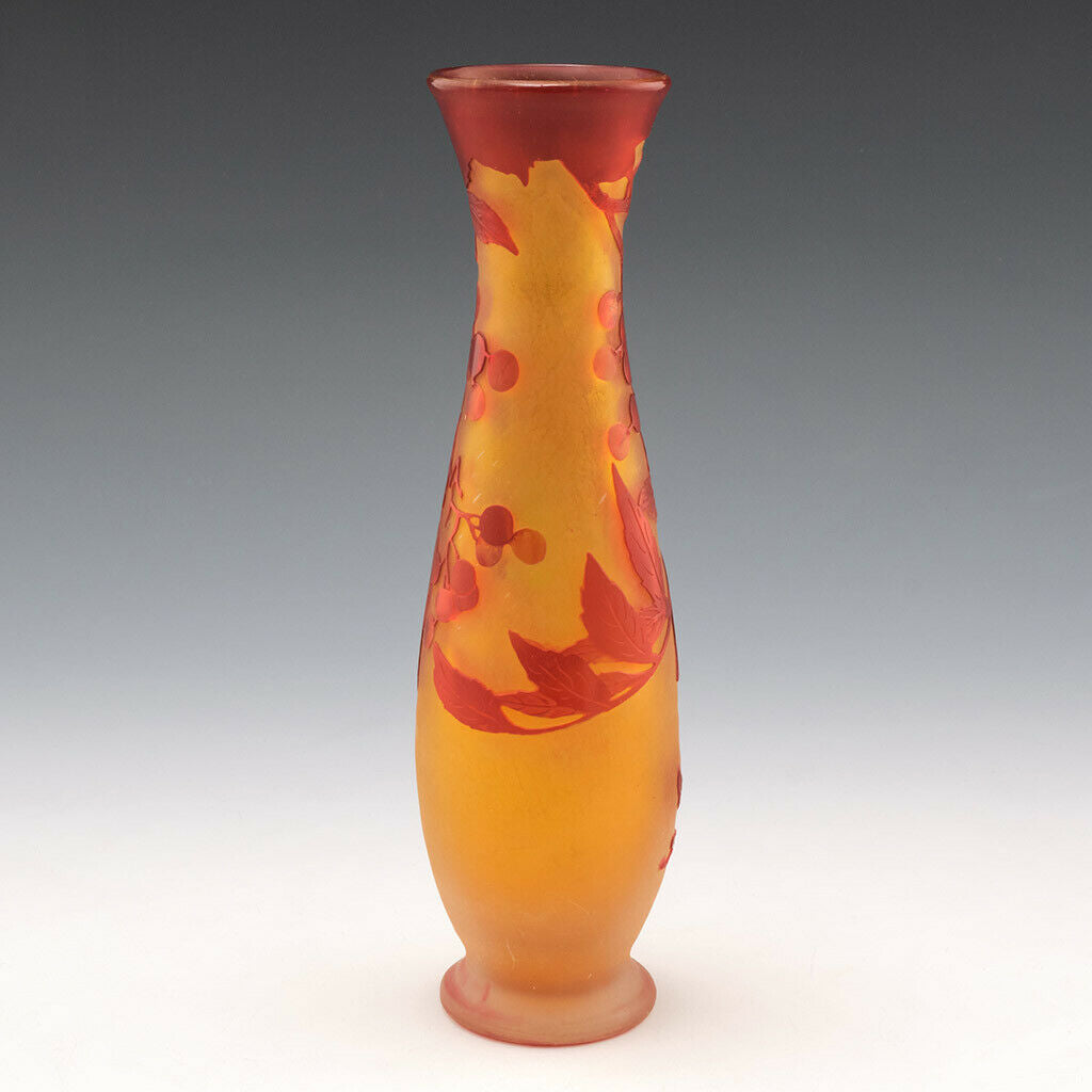 Galle Cameo Glass Vase Depicting Elderberries c1920