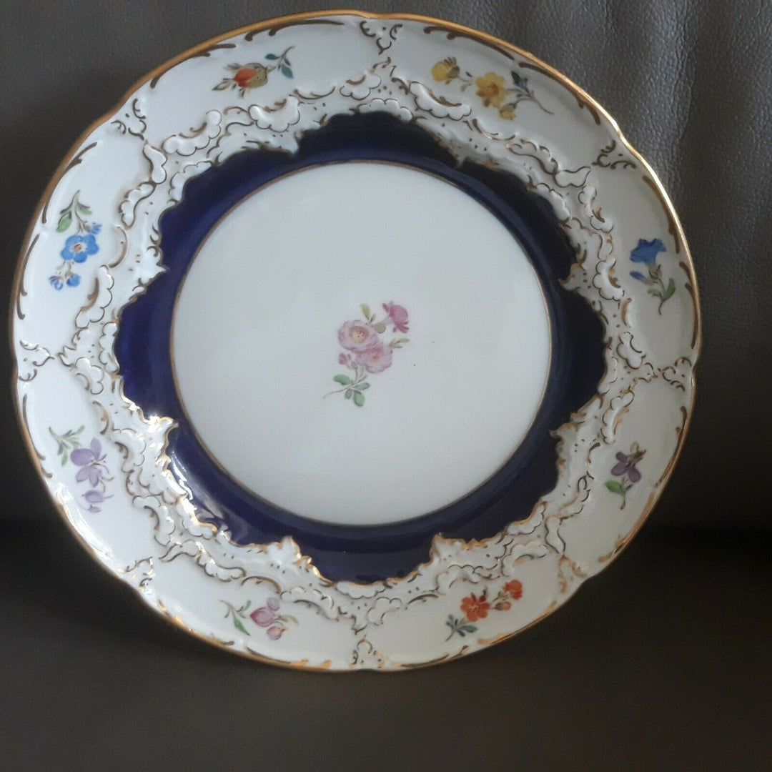 マイセン　モカセット　Bフォーム　コバルトブルー