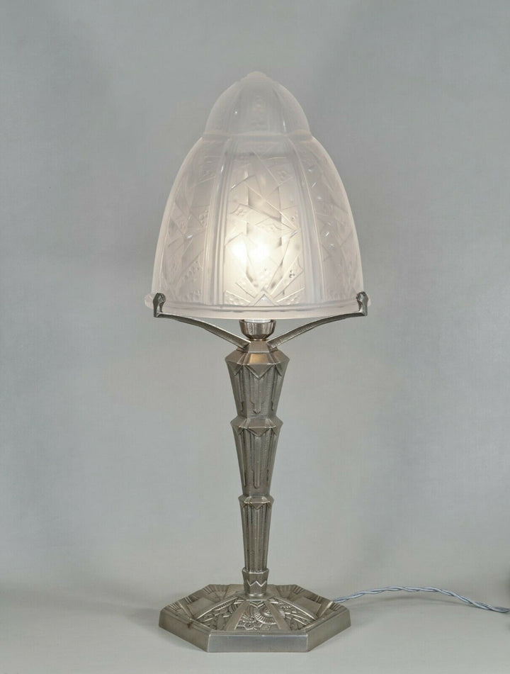 MAYNADIER & MULLER : large French 1930 art deco lamp ..... daum era france