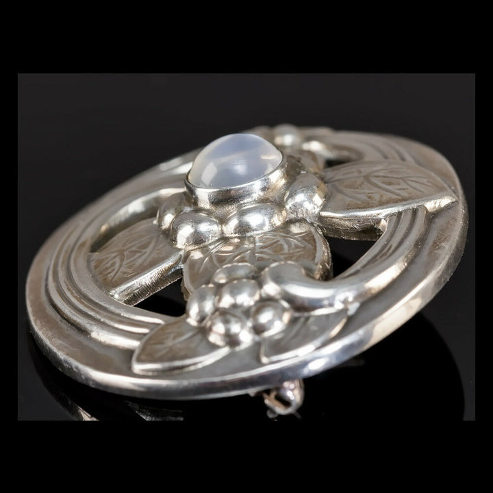 Georg Jensen Silver Brooch w/ Moonstone - #138