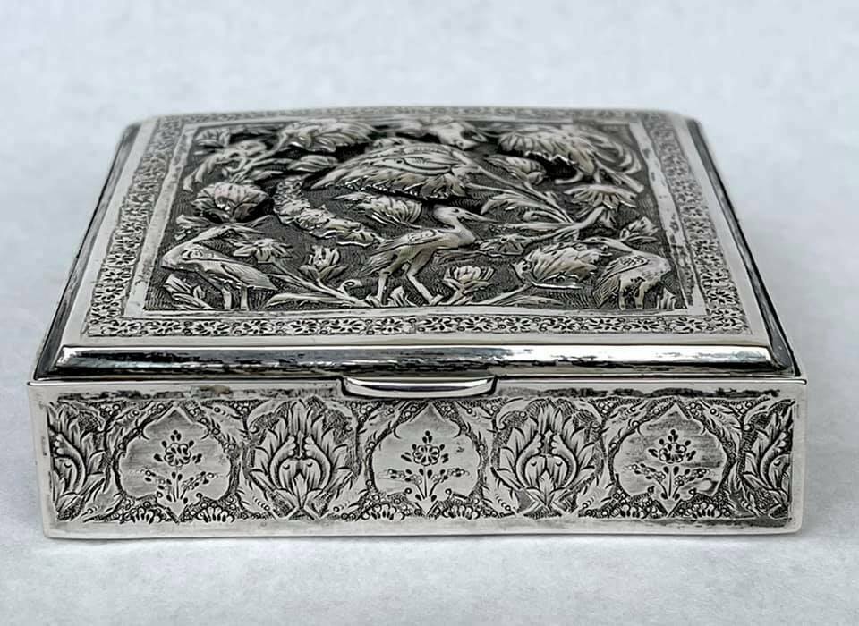 Antique Persian Sterling Silver Splendid Box Fabulous Decor