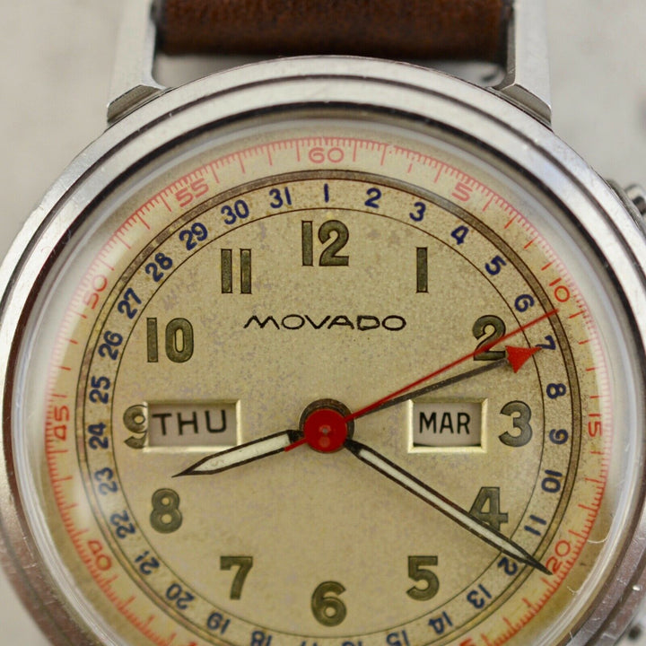 1940年　モバードヴィンテージ カレンドグラフ　トリプルカレンダーウォッチ(参考番号：14819) スチール製