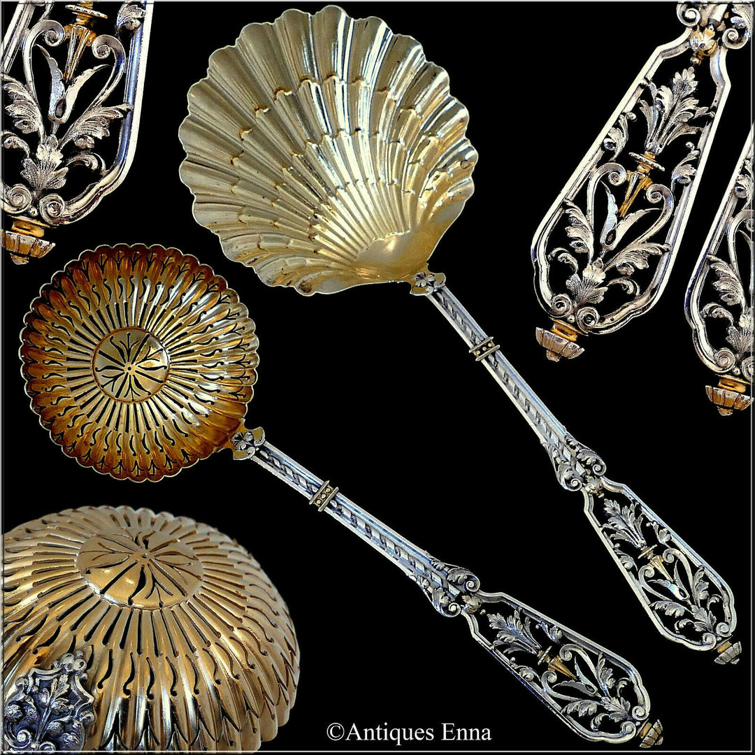 Puiforcat French Sterling Silver Strawberry Set, Francois 1 er, Renaissance