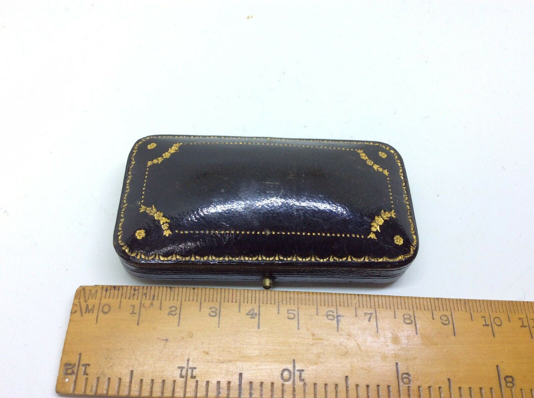 Superb Antique Victorian Leather Tooled Jewellery Display Box Case
