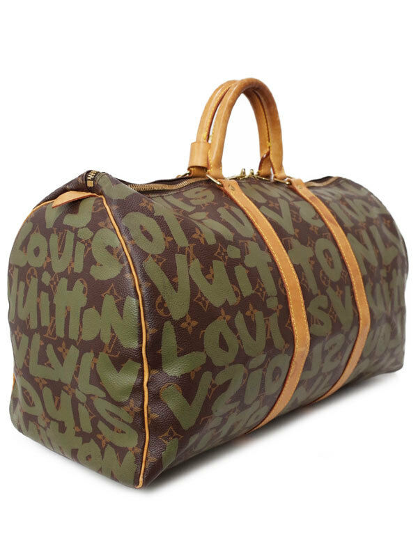 AUTH LOUIS VUITTON KEEPALL 50 TRAVEL HAND BAG MONOGRAM GRAFFITI M92196