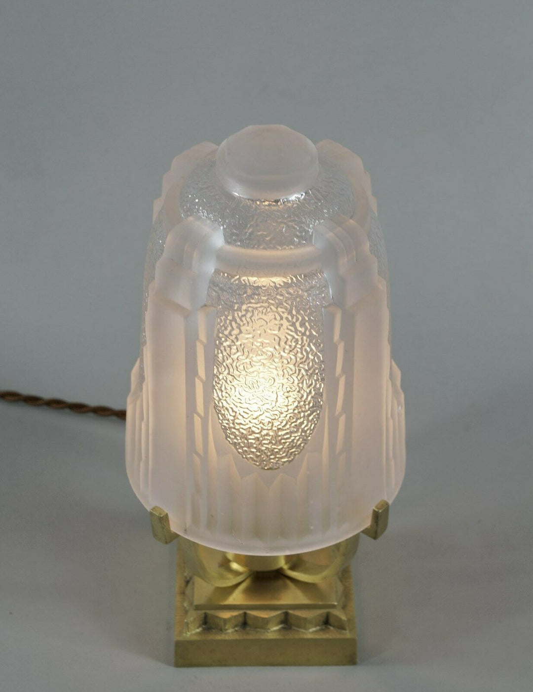 MULLER FRERES : FRENCH BRONZE ART DECO LAMP 1930 ...... France degué sabino era