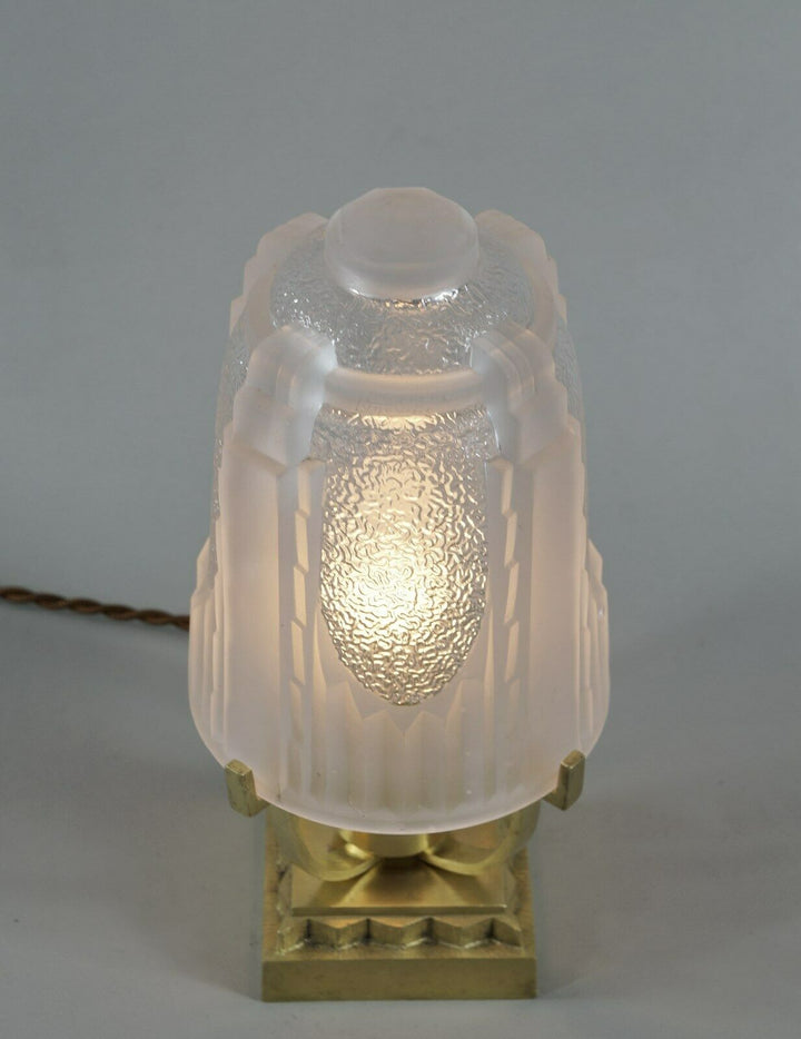 MULLER FRERES : FRENCH BRONZE ART DECO LAMP 1930 ...... France degué sabino era