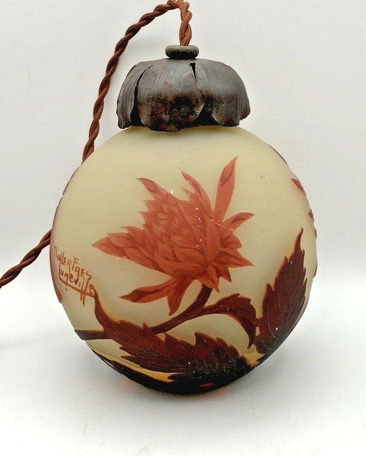 ミューラー兄弟　菊の花のペンダントライト（アンティークランプ）