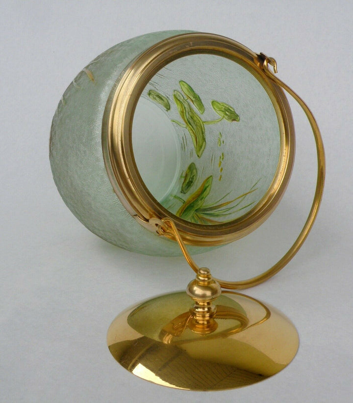 Baccarat ?Saint Louis ? Fabulous Art Nouveau Candy Box Acid Engraved Lilies