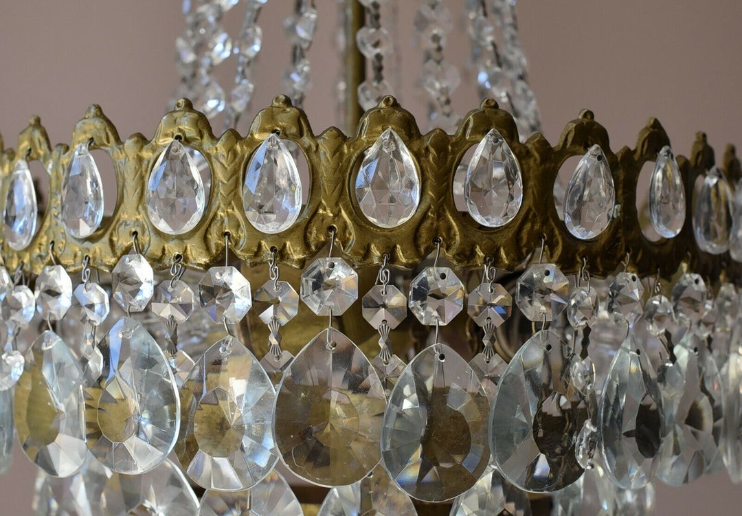 Empire Antique Style Vintage Crystal Chandelier, Indoor Lighting, Lamp, Pendant