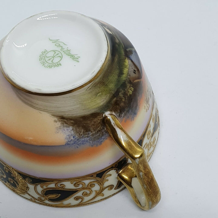 STUNNING HAND PAINTED AND GILD NORITAKE TRIO