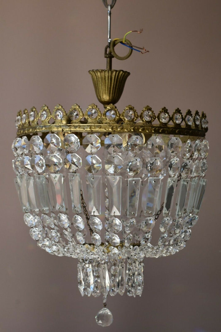 Purse Antique Flush lamp / Vintage Crystal Chandelier, Home Lighting Brass LAMP