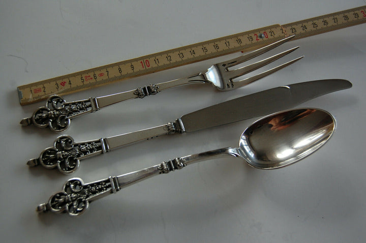 CHRISTOFLE - Renaissance Cardeilhac - 3 tlg. 925 STERLING Silber Besteck