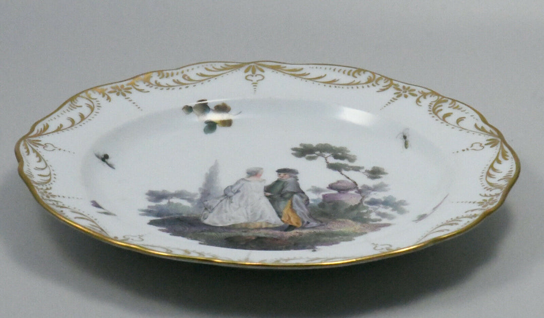 MEISSEN Watteau Szene Teller マイセン、 麥森 Knaufzeit um 1860 - 1880 plate Figuren