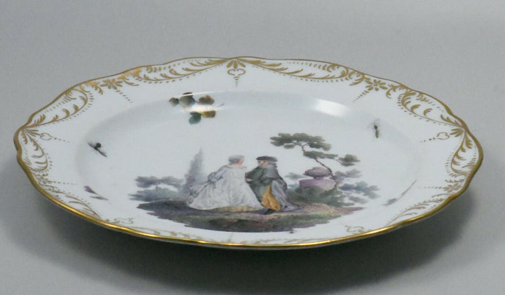 MEISSEN Watteau Szene Teller マイセン、 麥森 Knaufzeit um 1860 - 1880 plate Figuren