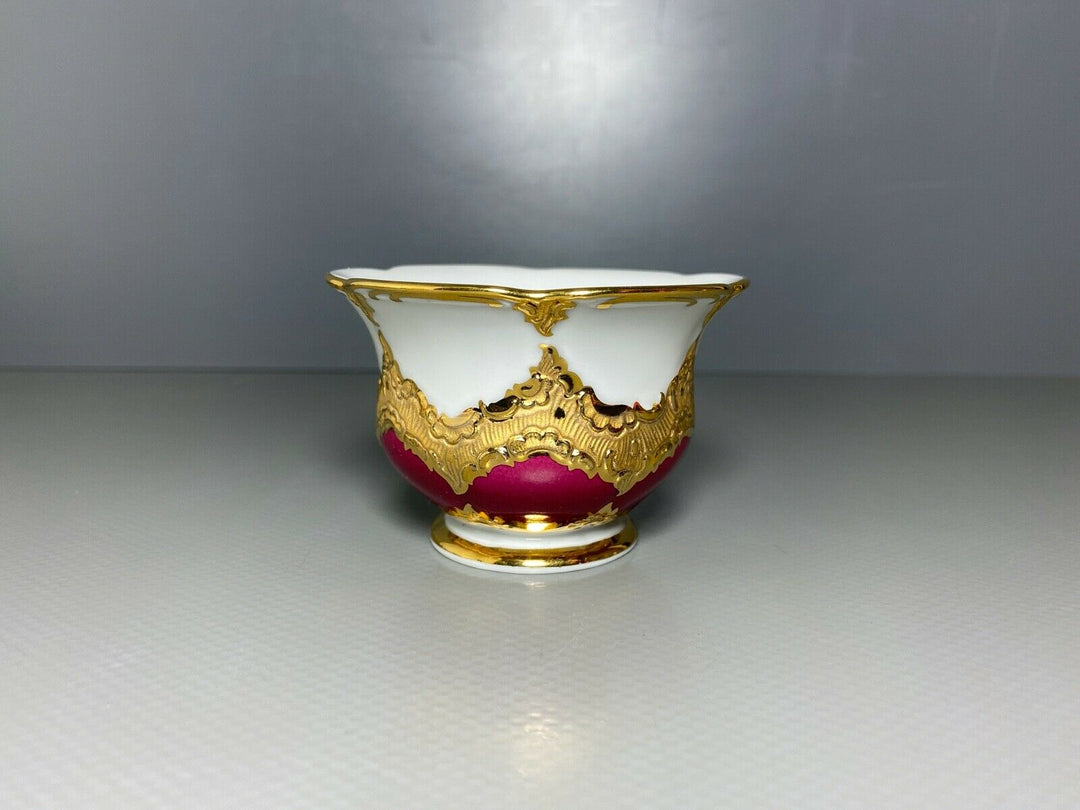 MEISSEN MOKKA GEDECK 2-TLG TASSE UT B-FORM WEINROT ROT BORDEAUX VIEL GOLD Nr.3
