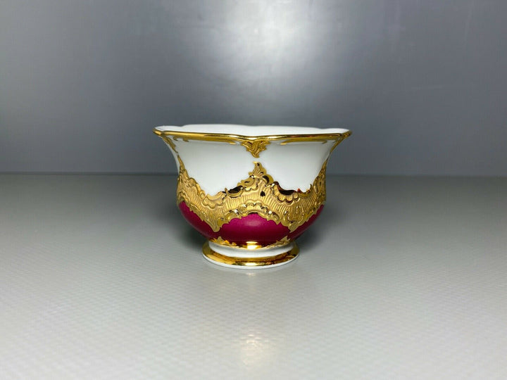 MEISSEN MOKKA GEDECK 2-TLG TASSE UT B-FORM WEINROT ROT BORDEAUX VIEL GOLD Nr.3