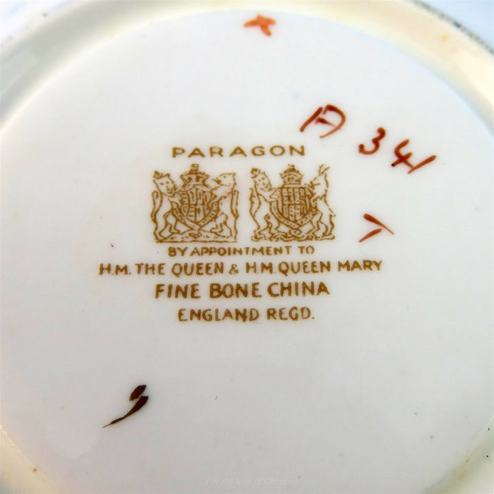 パラゴン　美麗なコバルトとクリーム色　花柄のカップ&ソーサー