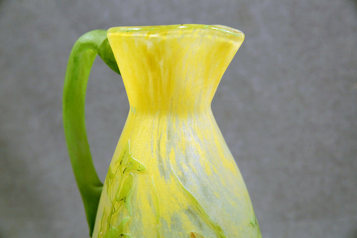 Early 20th Century Art Nouveau Daum Nancy Cameo and Enamel Pitcher