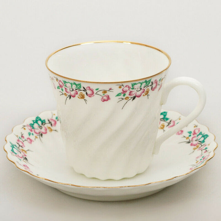Spring Flowers Bone China Coffee Cup Saucer Imperial Porcelain Lomonosov LFZ