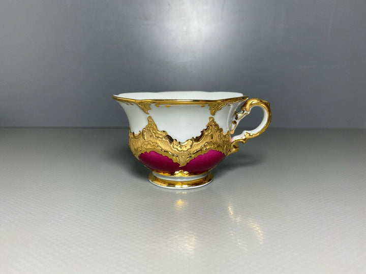 MEISSEN MOKKA GEDECK 2-TLG TASSE UT B-FORM WEINROT ROT BORDEAUX VIEL GOLD