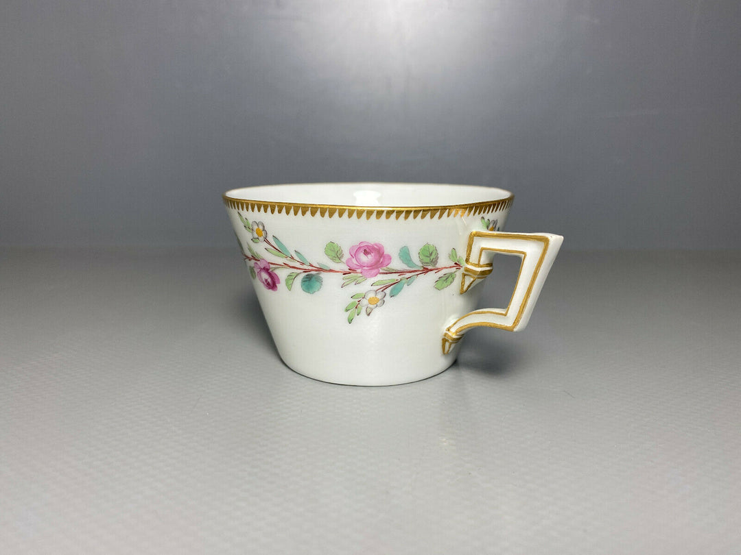 KPM BERLIN GEDECK TASSE UT BLUMEN ROSEN GOLD FLEURS EN TERRASSE? 1.WAHL UM 1780
