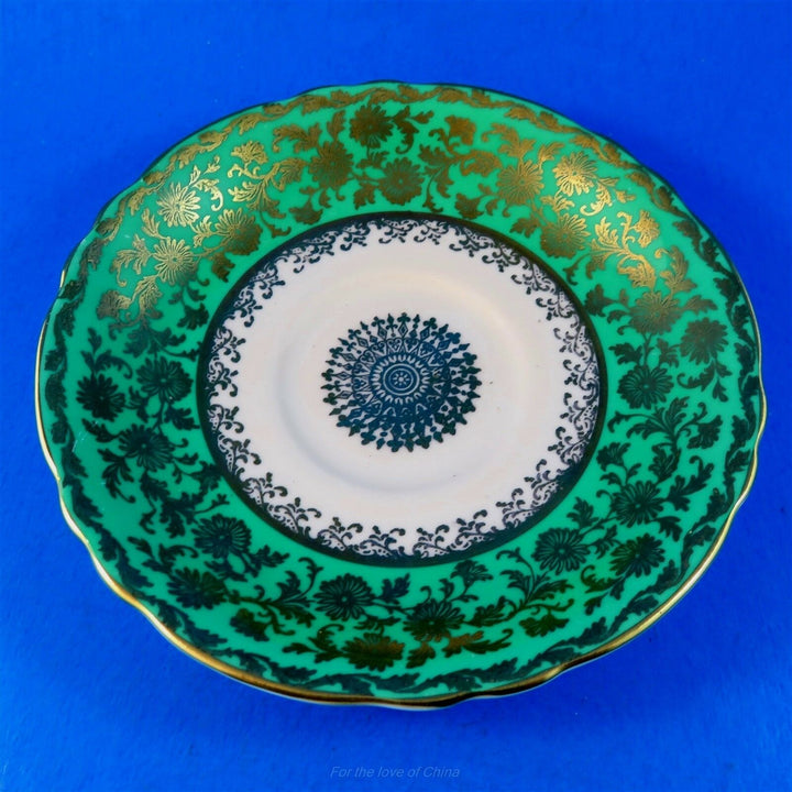 パラゴン　グリーンとゴールドの縁とベージュのカップ＆ソーサー