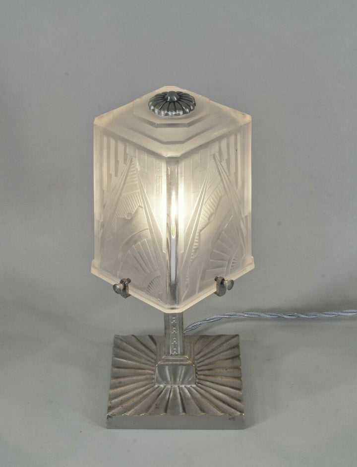 BOYREAU & HANOTS : French 1930 art deco lamp ....... muller daum era 1925 France