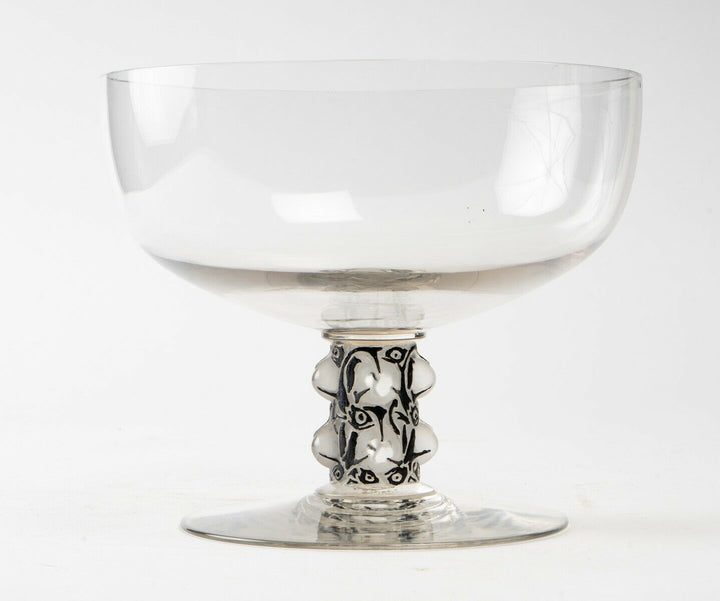 Coupe Saint Denis Verre Blanc Émaillé Noir R.Lalique René Lalique Glass Enamel