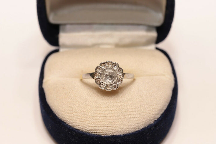 アンティーク オリジナル ヴィクトリアン ナチュラルローズカットダイヤモンド 14K リング