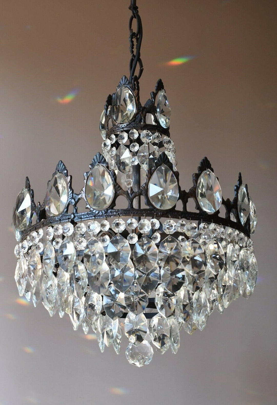 French Empire Vintage Crystal Chandelier, Antique Lighting, lamp, Home Light