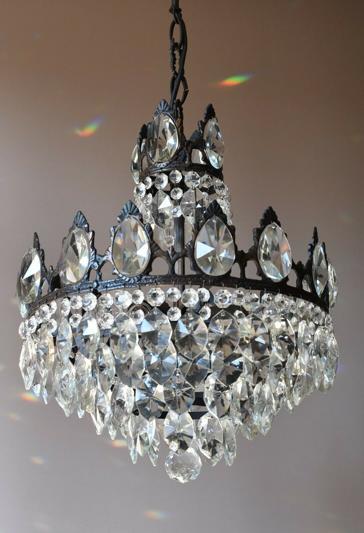 French Empire Vintage Crystal Chandelier, Antique Lighting, lamp, Home Light